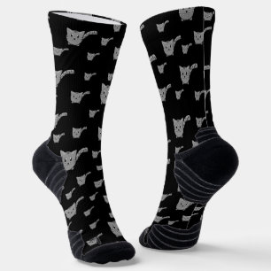 Black And Grey Little Kitties Socks