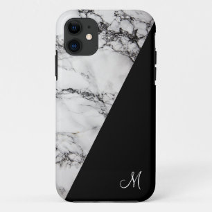 Black And Grey Marble Stone Texture iPhone 11 Case