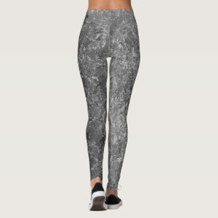 Black and Grey Marbled All-Over-Print Leggings