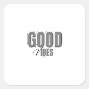 Black and Grey Minimalist Good Vibes Sticker
