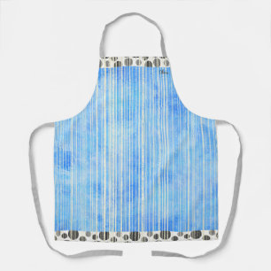 Black and Grey Modern Polka Dots Apron