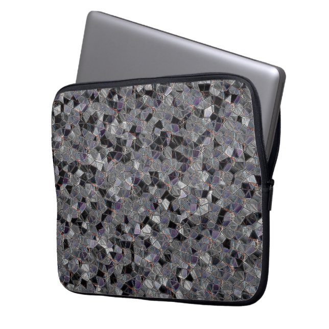 Black and grey mosaic with partially removed colou laptop sleeve (Front Left)