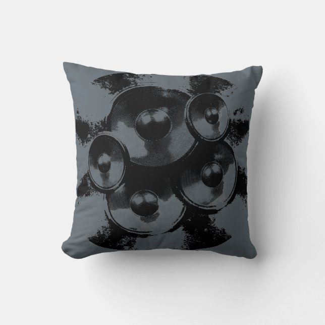 Black and grey music speakers cushion (Front)