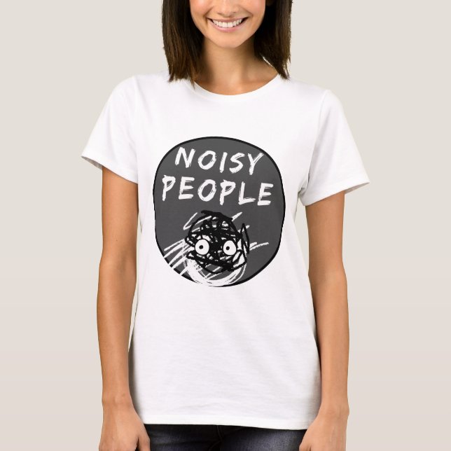 Black and Grey Noisy People Statement T-Shirt (Front)