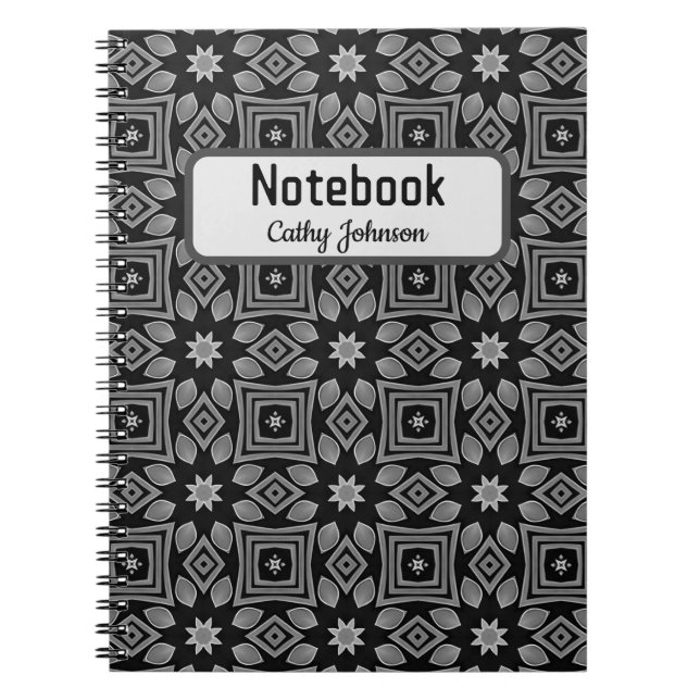 Black and Grey patterned Notebook (Front)
