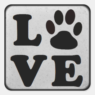Black and Grey Pet Paw Prints Dog or Cat Stickers