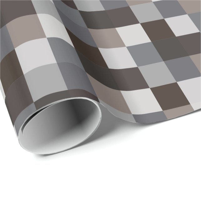 Black and Grey Pixelated Pattern Wrapping Paper (Roll Corner)