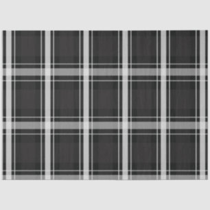 Black and Grey Plaid Tissue Paper