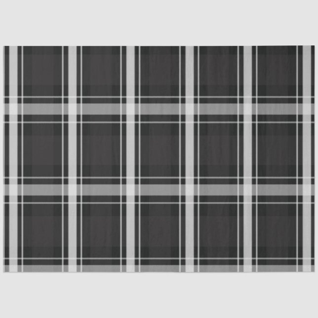 Black and Grey Plaid Tissue Paper (Front)