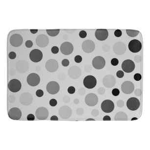 Black And Grey Polka Dots, Bath Mat