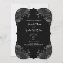 Black and Grey Roses Gothic Elegant Wedding