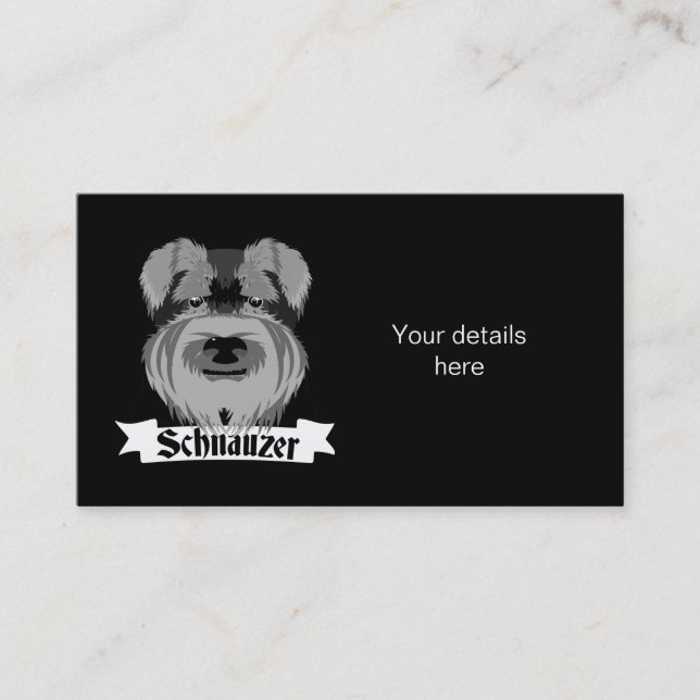 Black and Grey Schnauzer Business Card (Front)