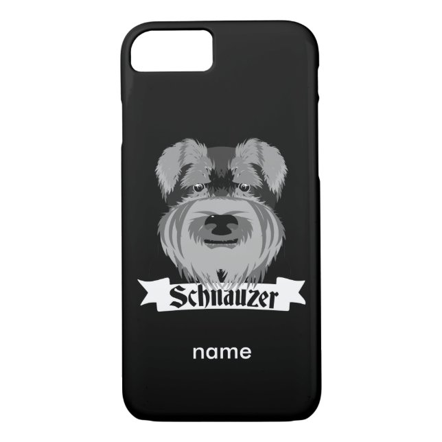 Black and Grey Schnauzer Case-Mate iPhone Case (Back)