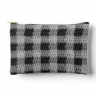 Black And Grey Shades Plaid Artisan Crochet Print 