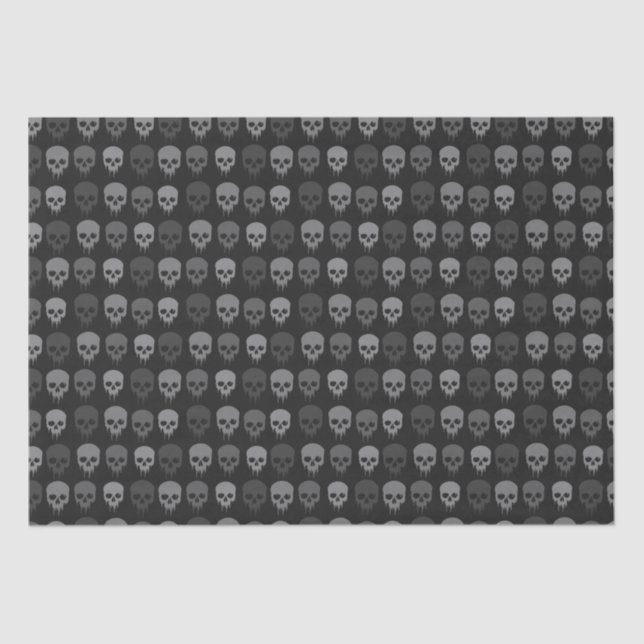 Black and Grey Skull Print  Tissue Paper (Front)