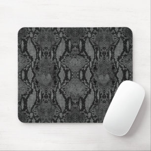 Black and Grey Snake Skin Print Mouse Pad