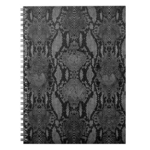 Black and Grey Snake Skin Print Photo Notebook