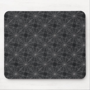 Black and Grey Spiderweb Gothic Pattern Mouse Mat