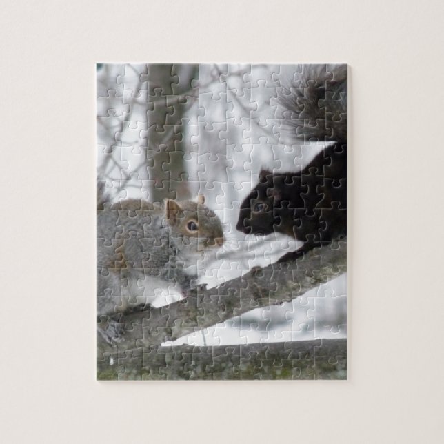 Black and Grey Squirrel Jigsaw Puzzle (Vertical)