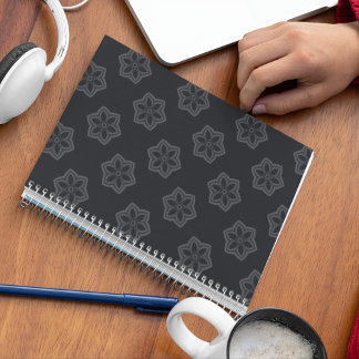 Black and Grey Star Pattern Notebook