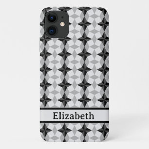 Black and Grey Starbust and Rhombus Pattern Case-M iPhone 11 Case