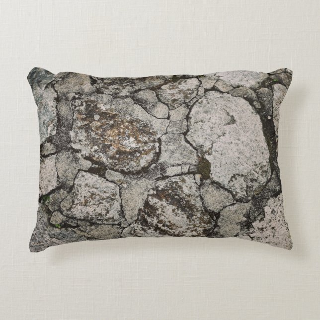 Black and grey stone fragment decorative cushion (Front)