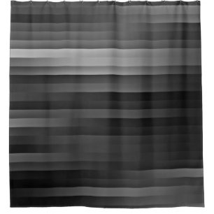 Black and Grey Striped Shower Curtain