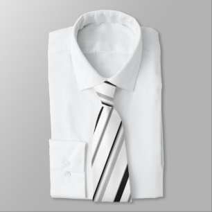Black and grey stripes on white gift tie