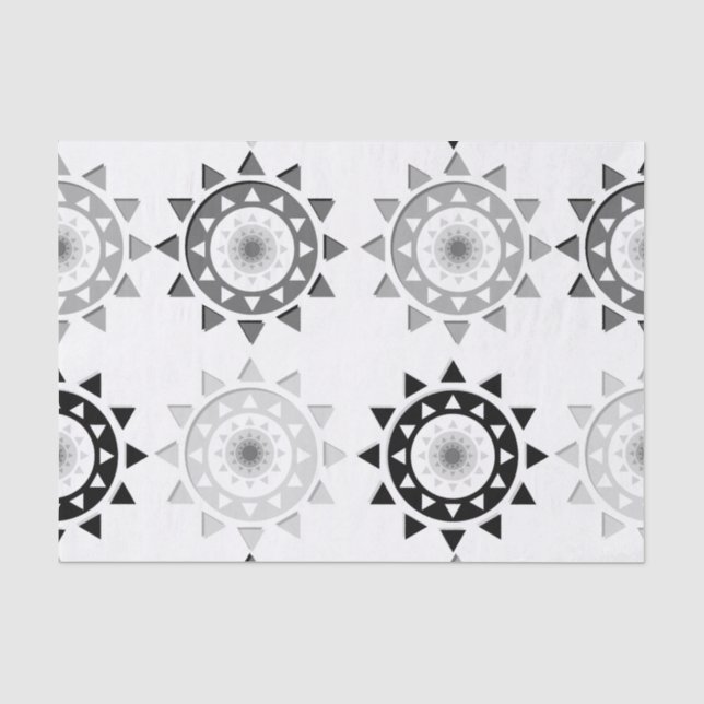 Black and Grey Suns Tissue Paper (Front)