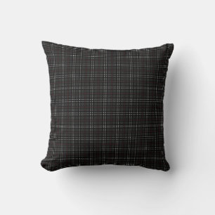 Black and Grey Tartan pattern Cushion