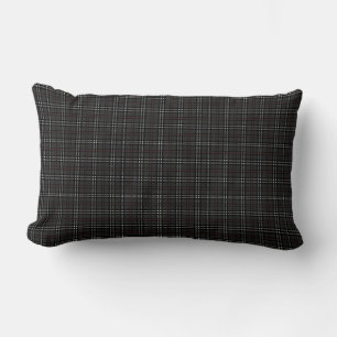 Black and Grey Tartan pattern Lumbar Cushion
