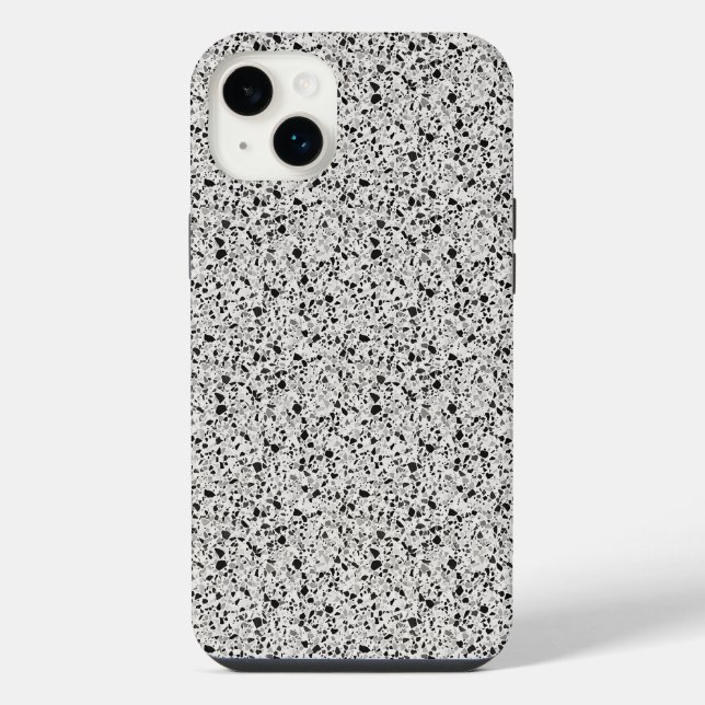 Black And Grey Terrazzo Patterned iPhone Case (Back)