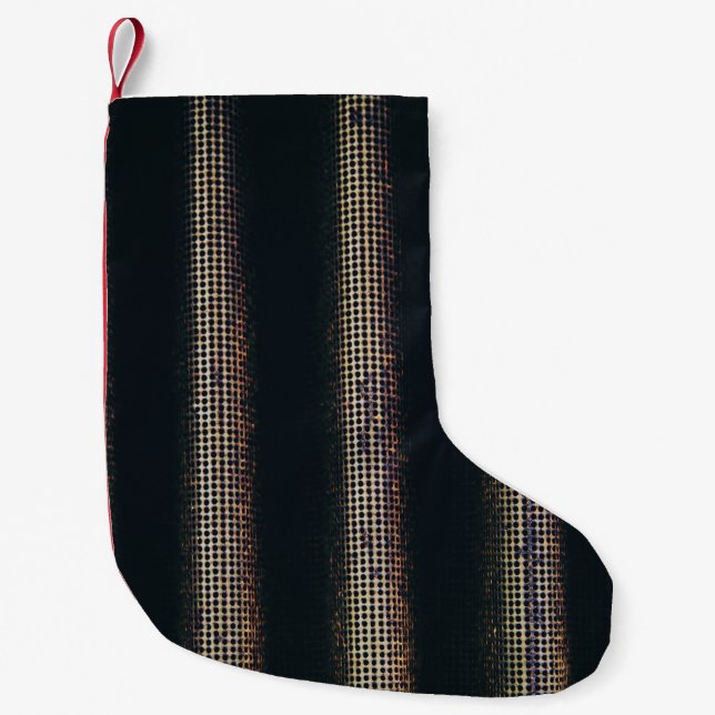 Black and grey textile small christmas stocking (Front)