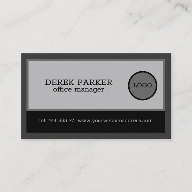 Black And Grey Tones Business Card (Front)