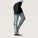 Black and Grey Train Insane Fitness Leggings<br><div class="desc">For the serious fitness buff,  this design features two-tone black and grey solid colours and a motivational quote running up the outside of the right leg. Up your game!</div>