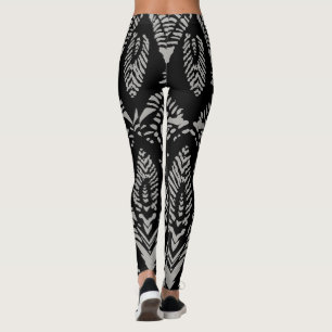 Black and Grey Tribal Pattern Leggings