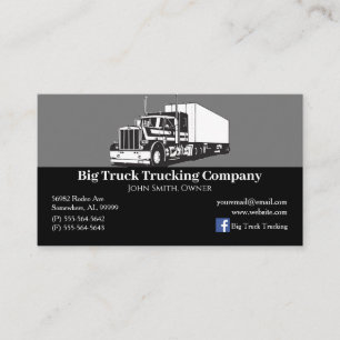 Black and Grey Trucking Company Business Card