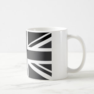 Black and grey Union Jack British(UK) Flag Coffee Mug