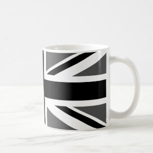 Black and Grey Union Jack Coffee Mug