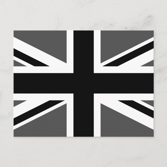 Black and Grey Union Jack Postcard (Front)