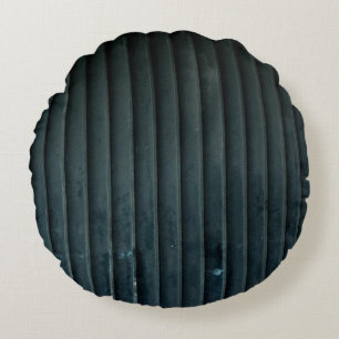 Black and grey wooden door round cushion