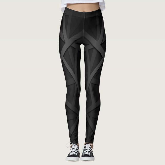 Black and Grey Workout Leggings (Front)