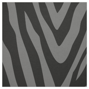 Black and Grey Zebra Print Large Scale Fabric