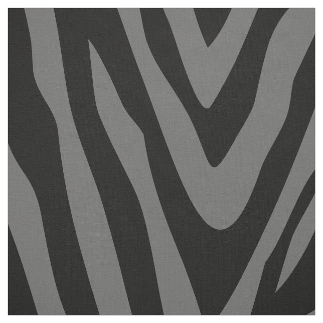 Black and Grey Zebra Print Large Scale Fabric (Swatch)