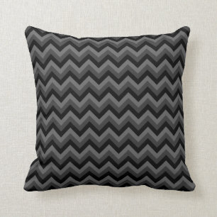 Black and Grey Zig Zag Pattern. Cushion