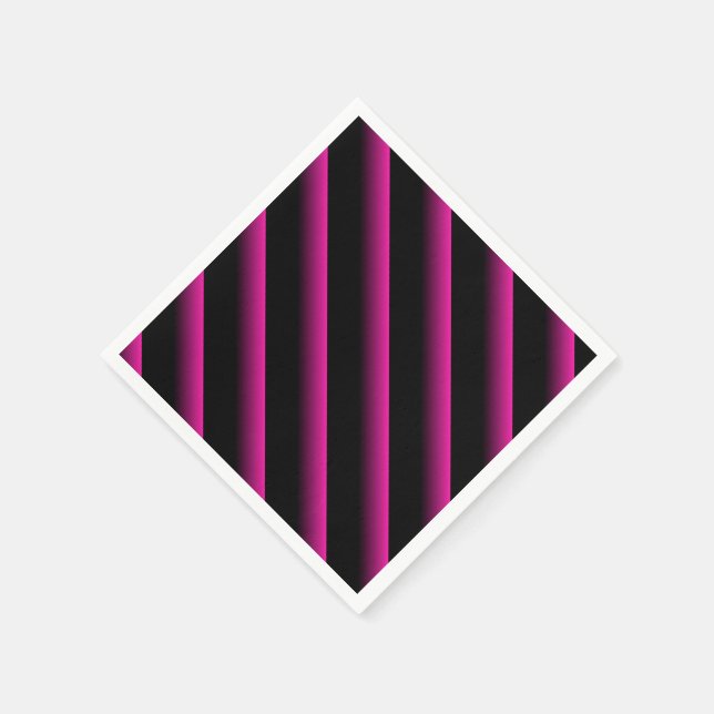 Black and Hot Pink Blended Diagonal Stripe Napkin (Corner)
