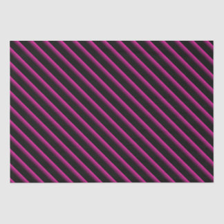 Black and Hot Pink Blended Diagonal Stripes Tissue Paper