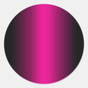 Black and Hot Pink Gradient Blank Classic Round Sticker