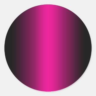 Black and Hot Pink Gradient Blank Classic Round Sticker