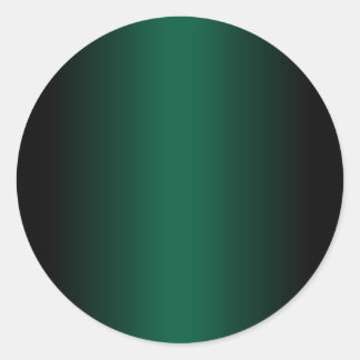 Black and Hunter Green Gradient Blank Classic Round Sticker